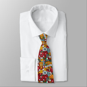 Cravate motif de pizza carrelée cool