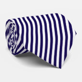 Cravate Motif de plage côtière à rayures bleues (Roulé)