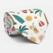 Cravate Motif de plage d'été tropical (1) (Roulé)