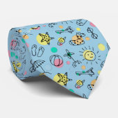 Cravate Motif de plage mignon (Roulé)