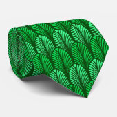 Cravate Motif de plume d'art déco, vert vert (Roulé)