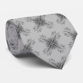 Cravate Motif de plume texturée gris noir (Roulé)