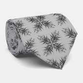 Cravate Motif de plume texturée gris noir (Roulé)