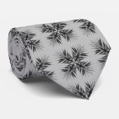 Cravate Motif de plume texturée gris noir (Roulé)