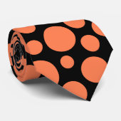 Cravate Motif de point de corail aléatoire de polka sur la (Roulé)