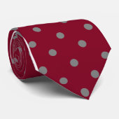 Cravate Motif de point gris classique de polka sur la (Roulé)