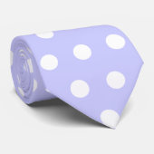 Cravate Motif de point lilas et blanc de polka. Tacheté (Roulé)