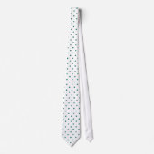 Cravate Motif de point mini Polka turquoise en blanc (Devant)