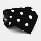 Cravate Motif de point noir de polka (Roulé)