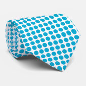 Cravate Motif de points bleus sur fond blanc  (Roulé)