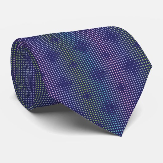 Cravate Motif de points holographiques Iridescente (Roulé)