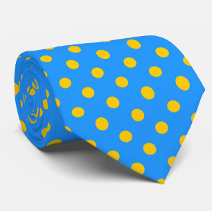 Cravate Motif de points jaunes sur fond bleu