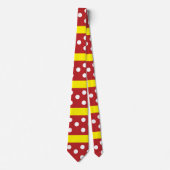 Cravate Motif de points Polka Jaune rouge (Devant)