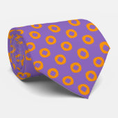 Cravate Motif de points violet orange (Roulé)