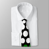 Cravate Motif de pois vert et blanc moderne (Attaché)
