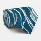 Cravate Motif de poisson marine bleu et blanc gelée (Roulé)