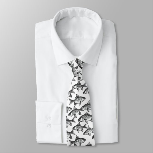 Cravate Motif de poisson monochromatique (Attaché)
