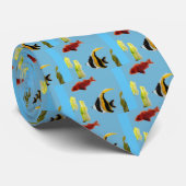 Cravate Motif de poissons aquatiques (Roulé)