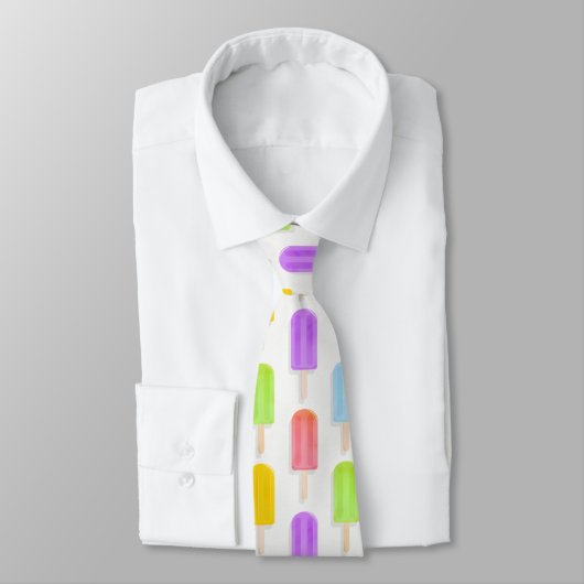 Cravate Motif de Popsicles arc-en-ciel d'été (Attaché)