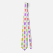 Cravate Motif de Popsicles arc-en-ciel d'été (Devant)