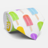 Cravate Motif de Popsicles arc-en-ciel d'été (Roulé)