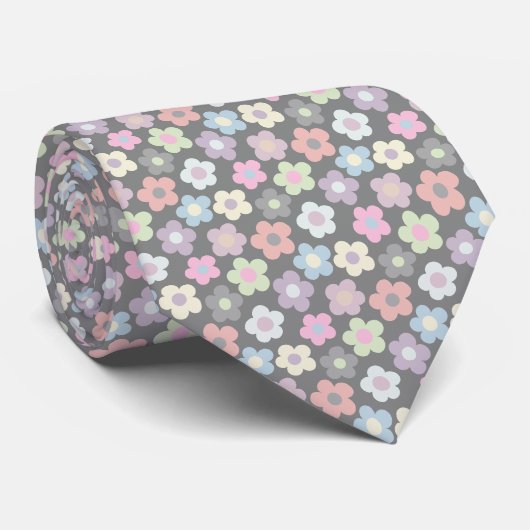 Cravate Motif de prairie florale mignonne (Roulé)