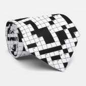 Cravate motif de puzzle de mots croisés (Roulé)