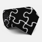 Cravate motif de puzzle noir (Roulé)