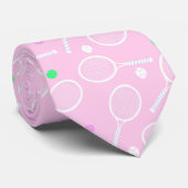 Cravate Motif de raquette de tennis Pastel Pink (Roulé)
