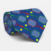 Cravate Motif de raquettes et balles de tennis (Roulé)