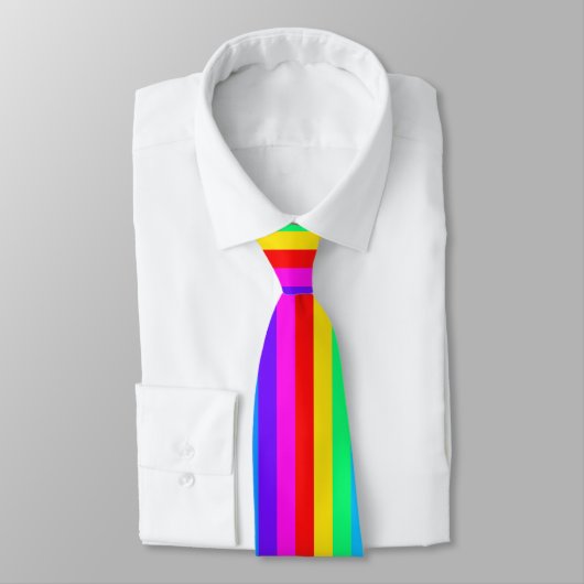 Cravate Motif de rayure d'arc-en-ciel (Attaché)