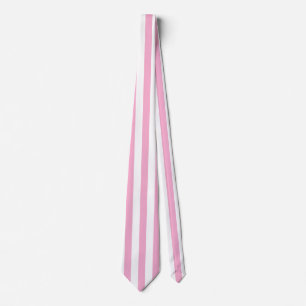 Cravate Motif de rayure verticale rose et blanc