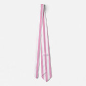 Cravate Motif de rayure verticale rose et blanc (Dos)