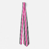 Cravate Motif de rayures blanches noires roses Design (Dos)