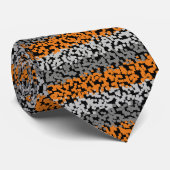 Cravate Motif de rayures horizontales orange moderne noir (Roulé)