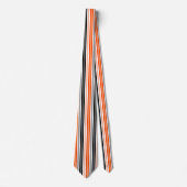 Cravate Motif de rayures orange noir blanc Design (Devant)