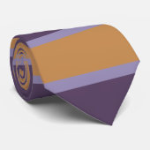 Cravate Motif de rayures orange violet (Roulé)