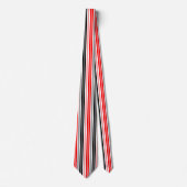 Cravate Motif de rayures rouges noires et blanches  (Devant)