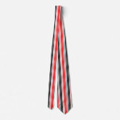 Cravate Motif de rayures rouges noires et blanches  (Dos)