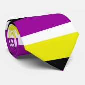Cravate Motif de rayures violet jaune (Roulé)