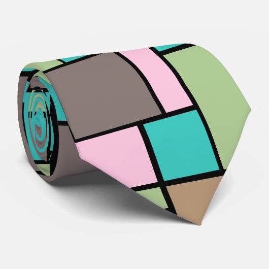 Cravate Motif de rectangle d'abrégé sur couleur de mode de (Roulé)