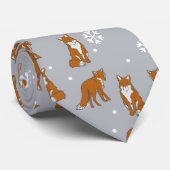 Cravate Motif de renards rouges d'hiver (Roulé)