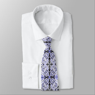 Cravate Motif de répétition Abstrait blanc violet