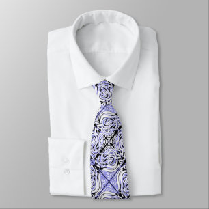 Cravate Motif de répétition Abstrait blanc violet