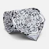 Cravate Motif de répétition Abstrait gris noir blanc (Roulé)