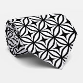 Cravate Motif de répétition Black and White Ogee Star (Roulé)