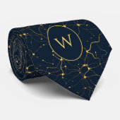 Cravate Motif de Réseau Neuronal Bleu (Roulé)