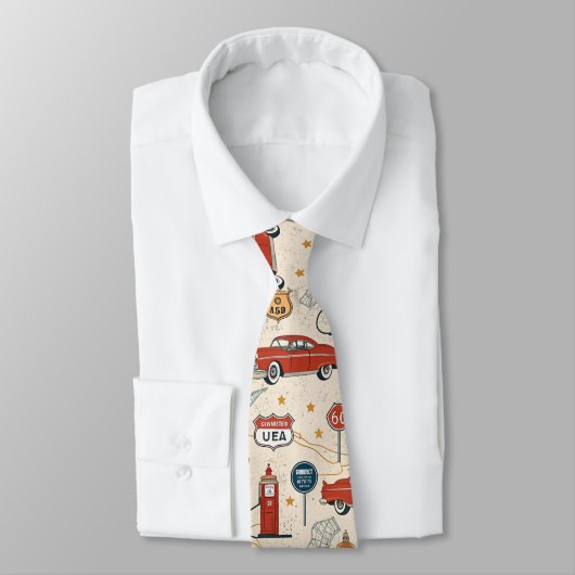 Cravate Motif de road trip vintage (2) (Attaché)