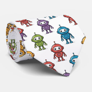 Cravate Motif de robot coloré mignon