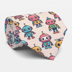 Cravate Motif de robot Kawaii mignon